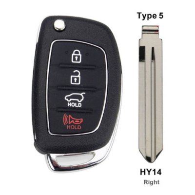 HY-31 4 Buttons Flip remote car key shell For Hyundai