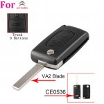 CIT-02D FOR Citroen 3 Buttons flip remote key shell VA2 KEY