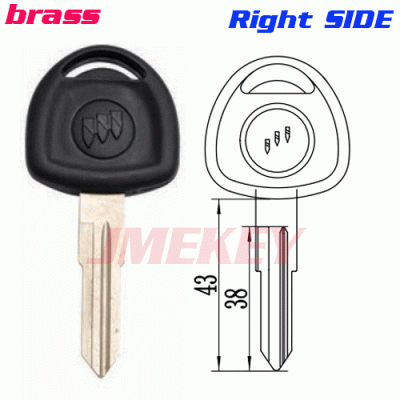 P-292 Replacement key blanks for Buick Right side