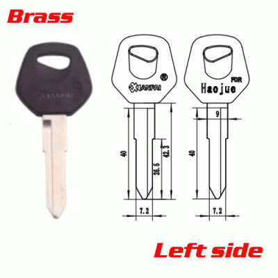 P-494A Brass Car key Suziki Blanks Left side