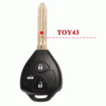 A-004 Remote Key Shell For Toyota 3 Buttons Toy43 key blade