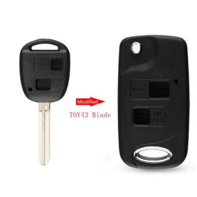 TOY-26 2 Buttons TOY43 Blade Folding Flip Remote Key Shell