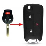 NS-18 3 Button Modified Flip Remote key shell for nissan