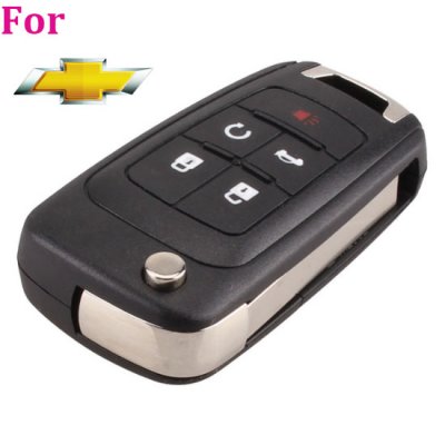 CHE-09D Chevrolet 5 button Flip remote key shell