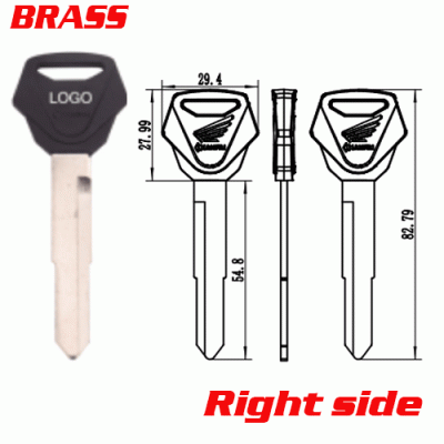 D-480B Motorcycle Key Blanks For Honda Right side