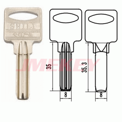 P-546 Brass U Key Blanks Wholesale Length 35.3 MM