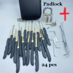 PS-05 24pcs Locksmiths tools pick set +1 Padlock