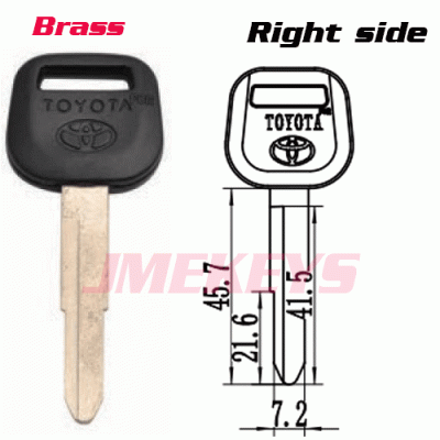 P-064 replacement Brass Blank keys for toyota Right side