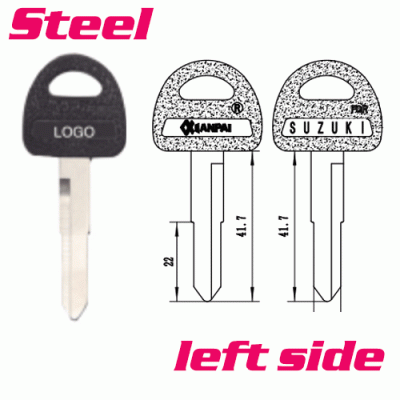 P-464A Steel Iron Car key Blanks for Suzuki Left side