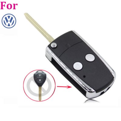 TOY-01 2 Button Folding Flip Remote Key Fob Case For Toyota