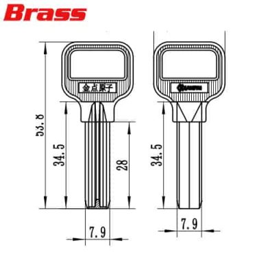 Y-638 Brass House key Blanks jindianyuanzi