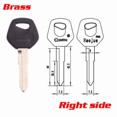 P-494B Brass Car key Suziki Blanks Right side