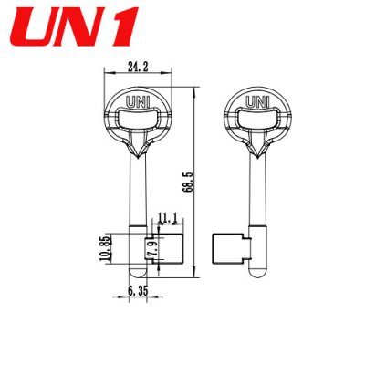 K-548 Zinc alloy Door key Blanks UN1 Wholesale