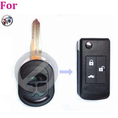 BUI-03 For Buick 3 buttons flip remote car key shell