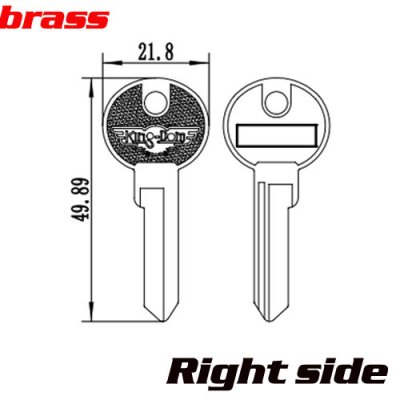 K-235R Brass BLANK KEY FOR king-Dom Right side