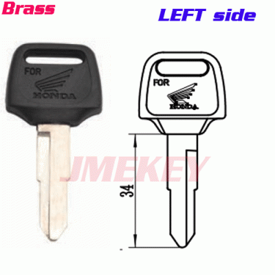 P-382 Replacement Brass Honda KEY BLANKS LEFT side