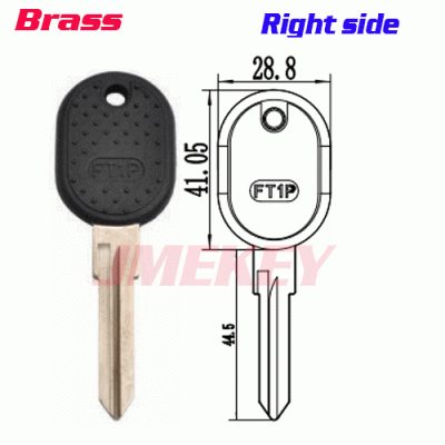 P-247 For Brass Fiat long Car key Blanks Right side