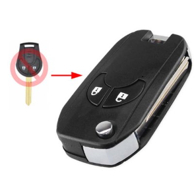 NS-12 2 Buttons Modified Flip Remote Key Shell For Nissan