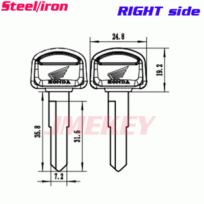 P-415 For Steel Iron honda car key blanks Right side