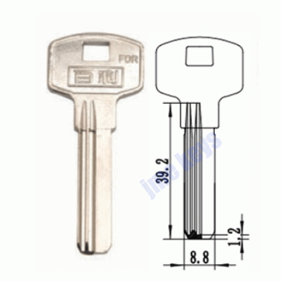 k-028 Brass HOUSE KEY BLNKS RIGHT SIDE THICKNESS 2.3mm