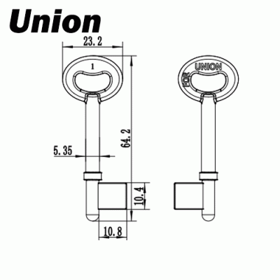 K-554 Zinc alloy Door key Blanks Union Suppliers