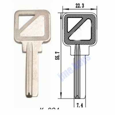 K-024 Brass key blanks 2002 Thickness 2.2mm Right side