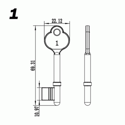 K-553 Zinc alloy Door key Blanks Number 1 Suppliers