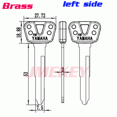 P-439 For BRASS yamaha car Key blanks LEFT side long