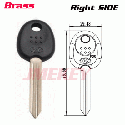 P-174 Replacement BRASS Car key blanks for Hyundai RIGHT SIDE