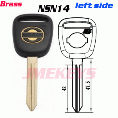 P-114 Replacement Gold logo FOR NISSAN KEY BLANKS NSN14