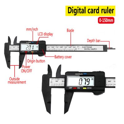 LK-08 150mm 6 inch LCD Digital Electronic Carbon Fiber Vernier C