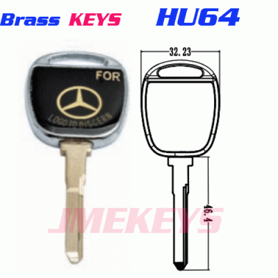 P-016 Replacement Gule Mercedes Benz Key Blanks HU64