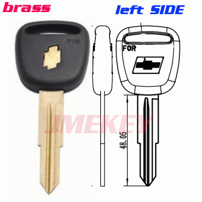 P-290 Replacement Gold logo key blanks for Chevrolet LEFT side