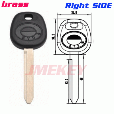 P-295 Replacement Brass key blanks for BYD Right side