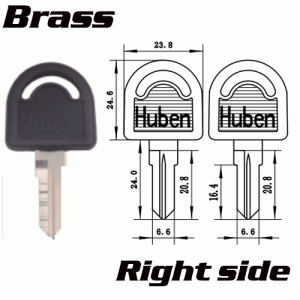 P-457A Brass House key Blanks Huben Right side