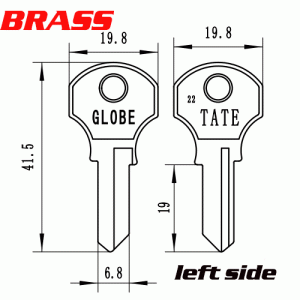 Y-592 Brass Blank House keys for Globe Wholesale Suppleirs