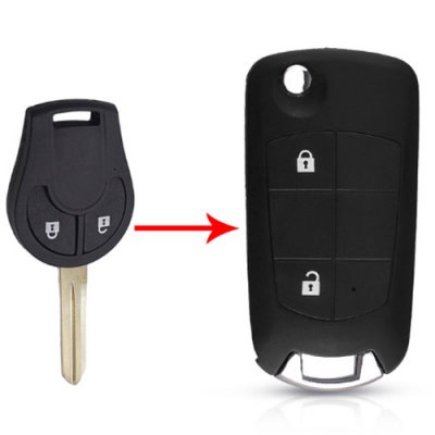 NS-16 2 Button Modified Flip Remote key shell for nissan