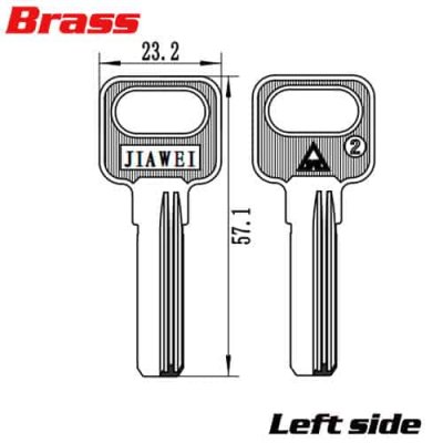 Y-633L Brass House key Blanks jiawei Left side