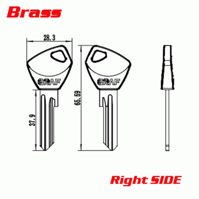 P-515a Brass Plastic House key Blanks UL050