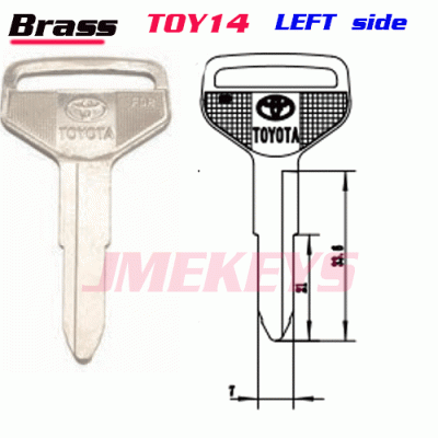 P-099 Replacement brass key Blanks for toyota TOY14 LEFT side