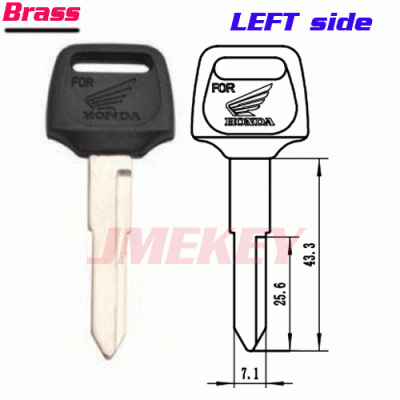 P-375 Replacement Brass Honda KEY BLANKS LEFT side