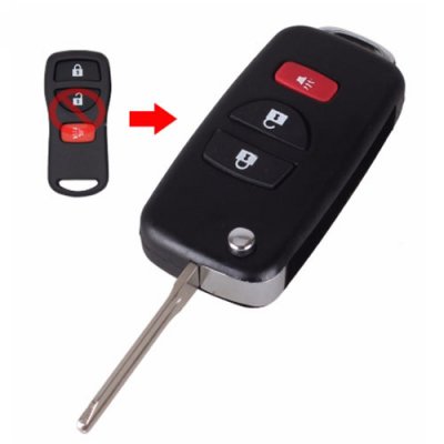 NIS-10 Modified 3 Buttons Remote Folding key Shell for nissan