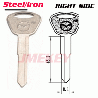 P-165 Replacement Iron Car key blanks For mazda Right side