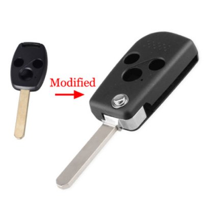 Hon-34 Modified For Honda 3 Buttons Flip remote key shell