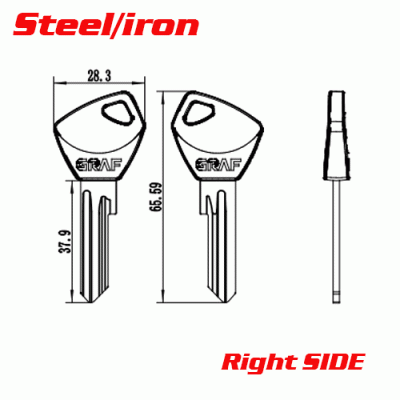 P-515B Steel Iron Plastic House key Blanks UL050