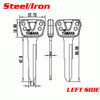 P-514B Steel Car key Blanks for Yamaha Left side