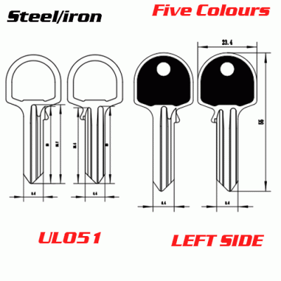 P-465B Steel Iron House key Blanks Plastic Five Colours UL051