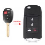 TOY-18 Modified 4 Buttons Flip Car Key Shell Fob Case For Toyota