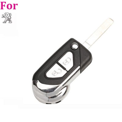 peu-06 Flip Remote Key FOB Case Shell For Peugeot