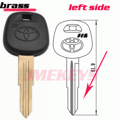 p-034 Replacement For Brass Toyota Key Blanks Left side